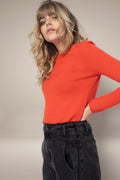 Pull Col Bateau Megan - Orange - 100% Cachemire 2 Fils - Femme