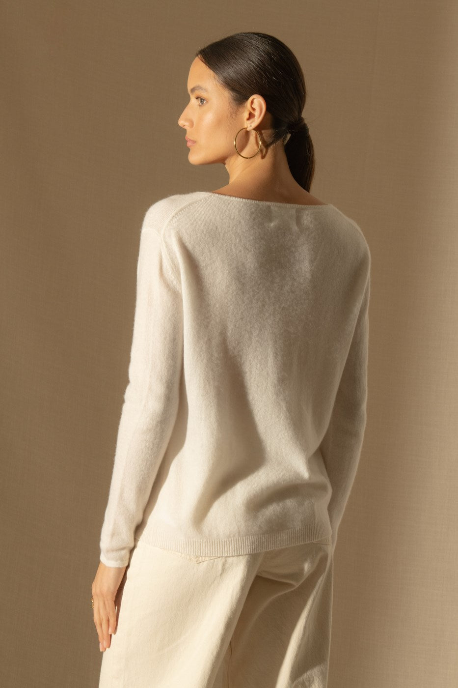 Pull Col Rond Lindsay - Ivoire
