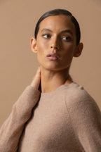 Pull Col Rond - Whitney - Camel Chiné
