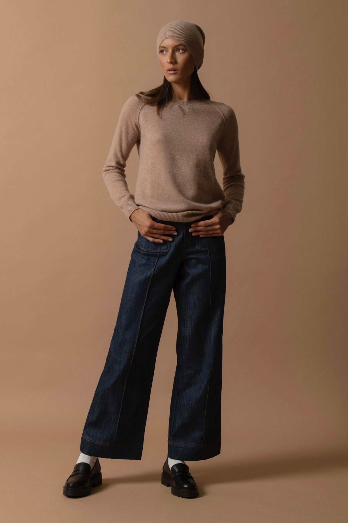 Pull Col Rond Wilma - Camel Chiné