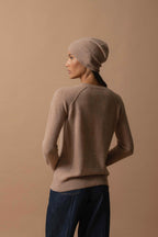 Pull Col Rond - Wilma - Camel Chiné