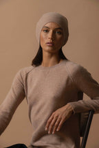 Pull Col Rond - Wilma - Camel Chiné