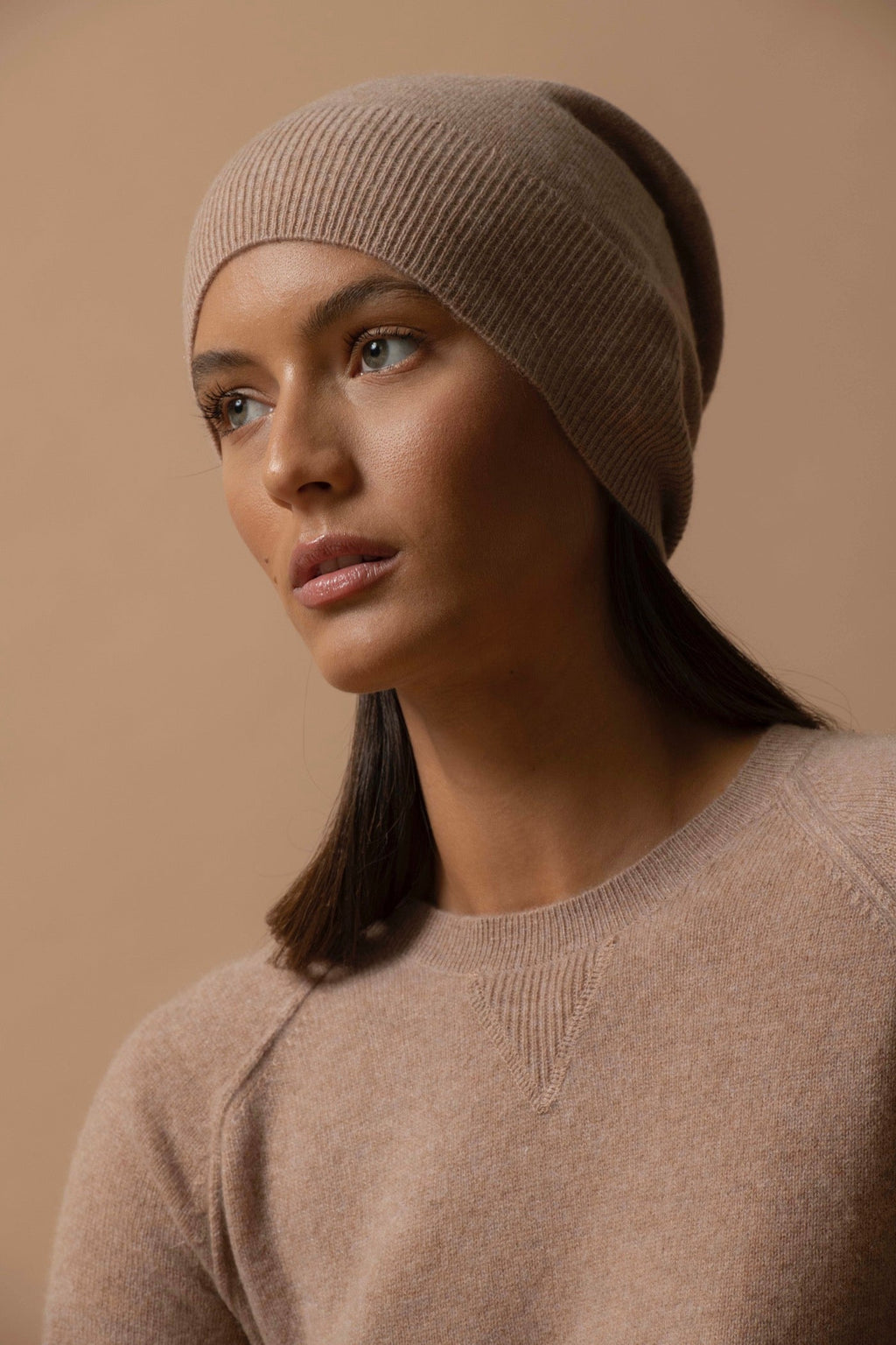 Pull Col Rond - Wilma - Camel Chiné