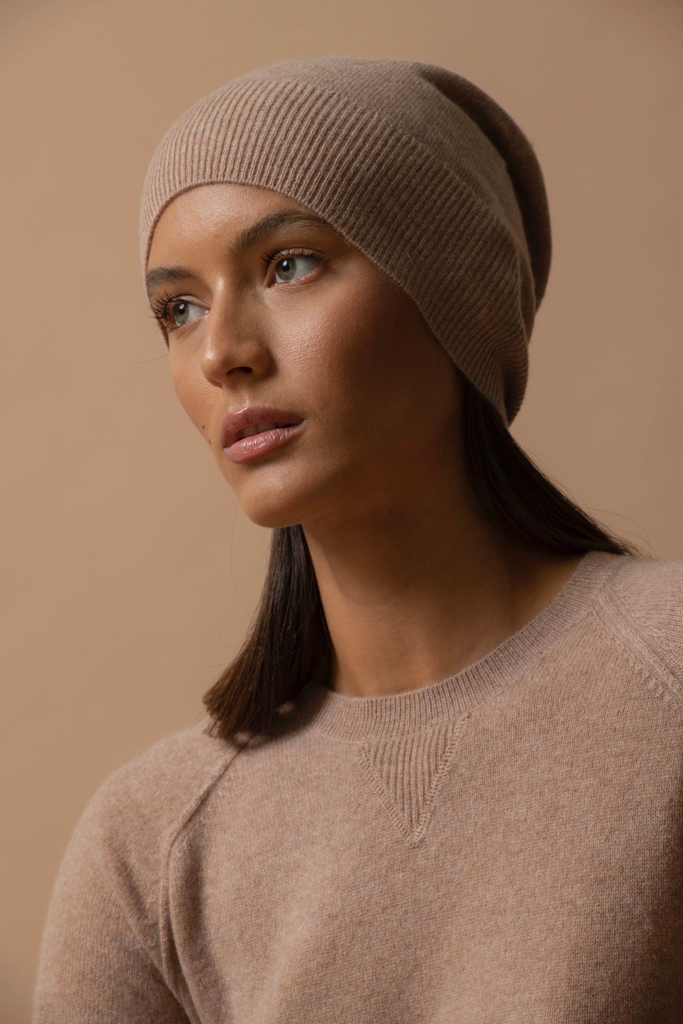 Pull Col Rond - Wilma - Camel Chiné