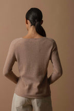 Pull Col V - Shannon - Camel Chiné