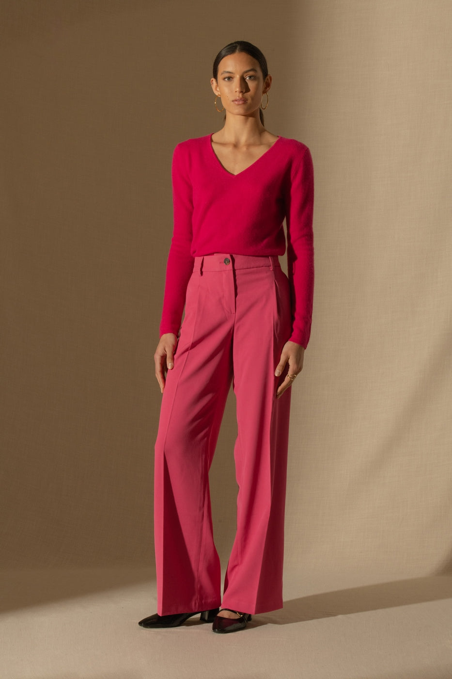 Pull Col V - Shannon - Fuchsia