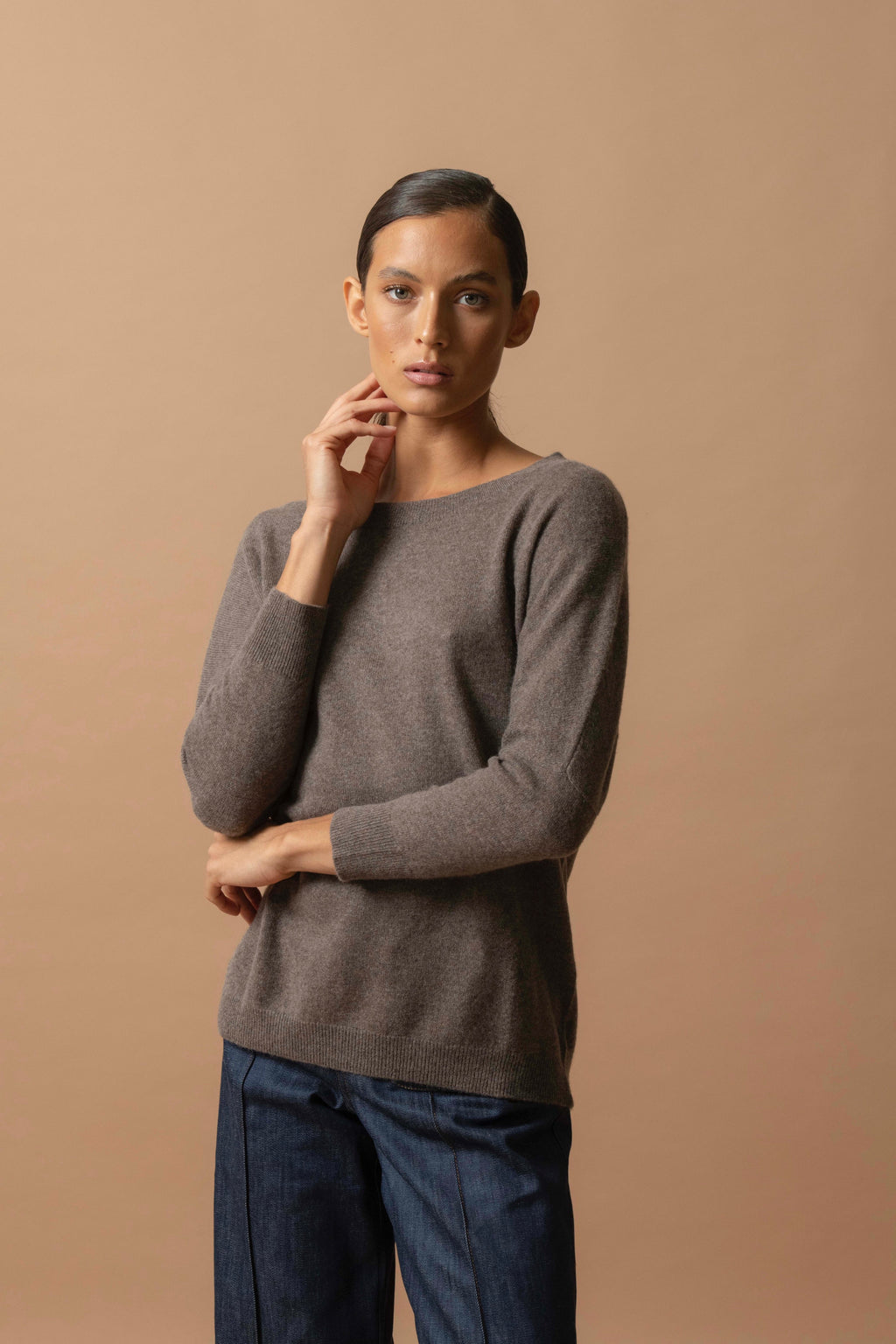 Batwing Jumper - Molly - Taupe Marl