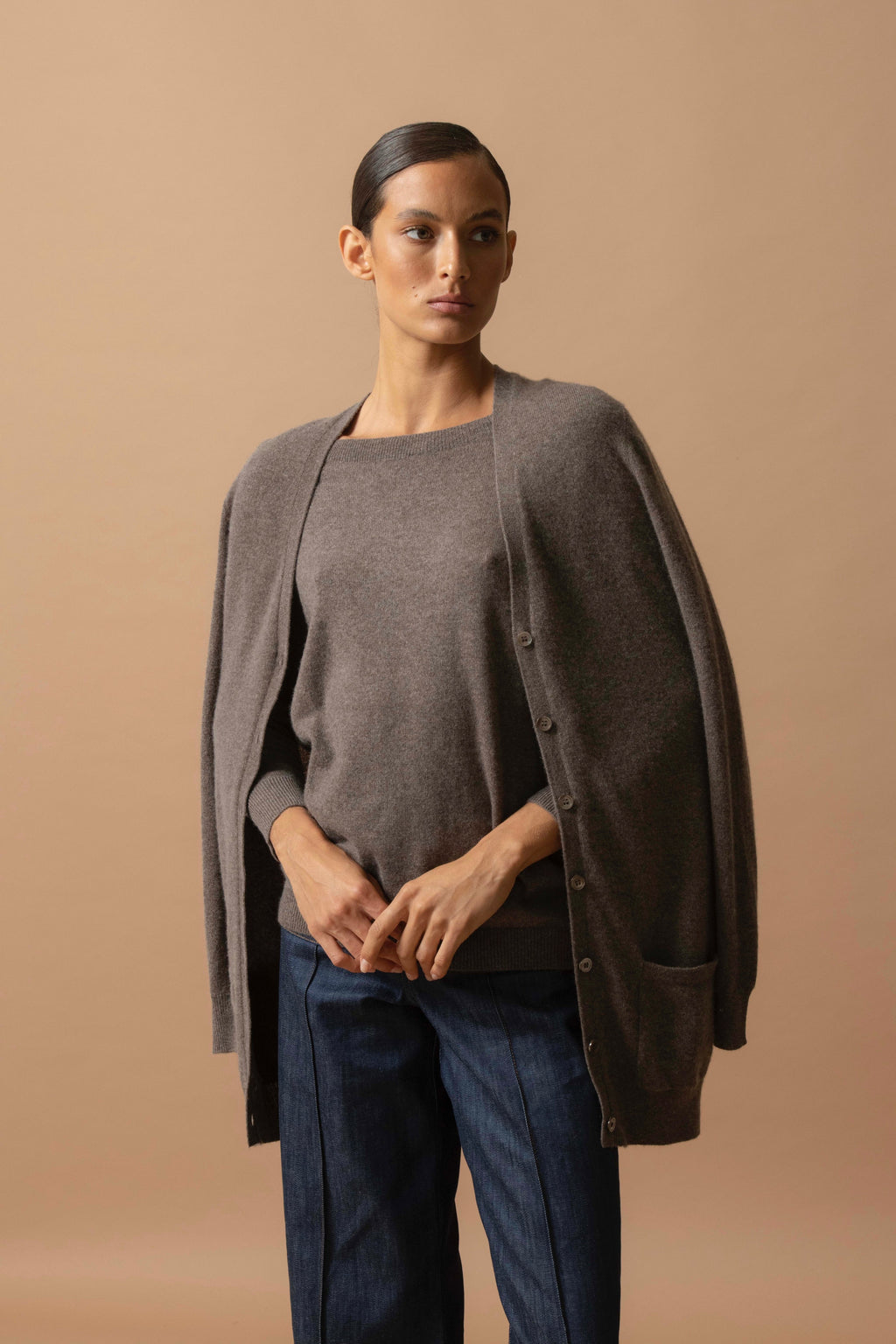 Batwing Jumper - Molly - Taupe Marl