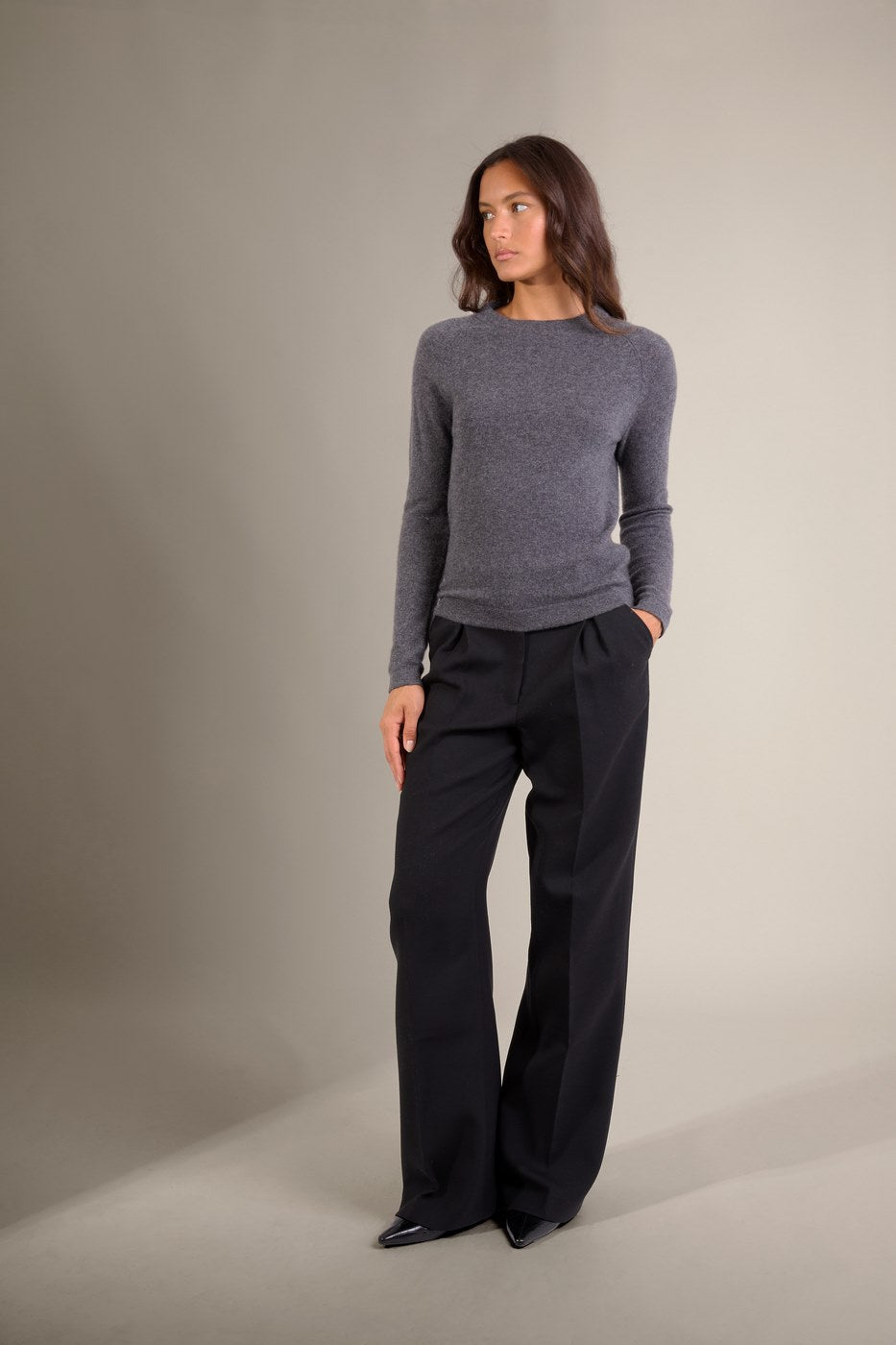 Pull Col Rond - Whitney - Anthracite Chiné