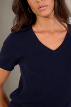 T-Shirt Col V Efimia - Marine