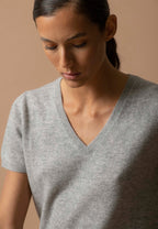 T-Shirt Col V - Efimia - Nuage Chiné