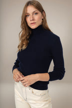 Rollkragenpullover Elly - Marineblau
