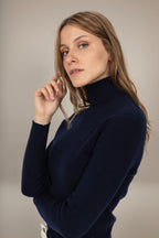 Rollkragenpullover Elly - Marineblau