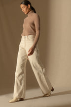 Rollkragenpullover Elly - Camel Meliert