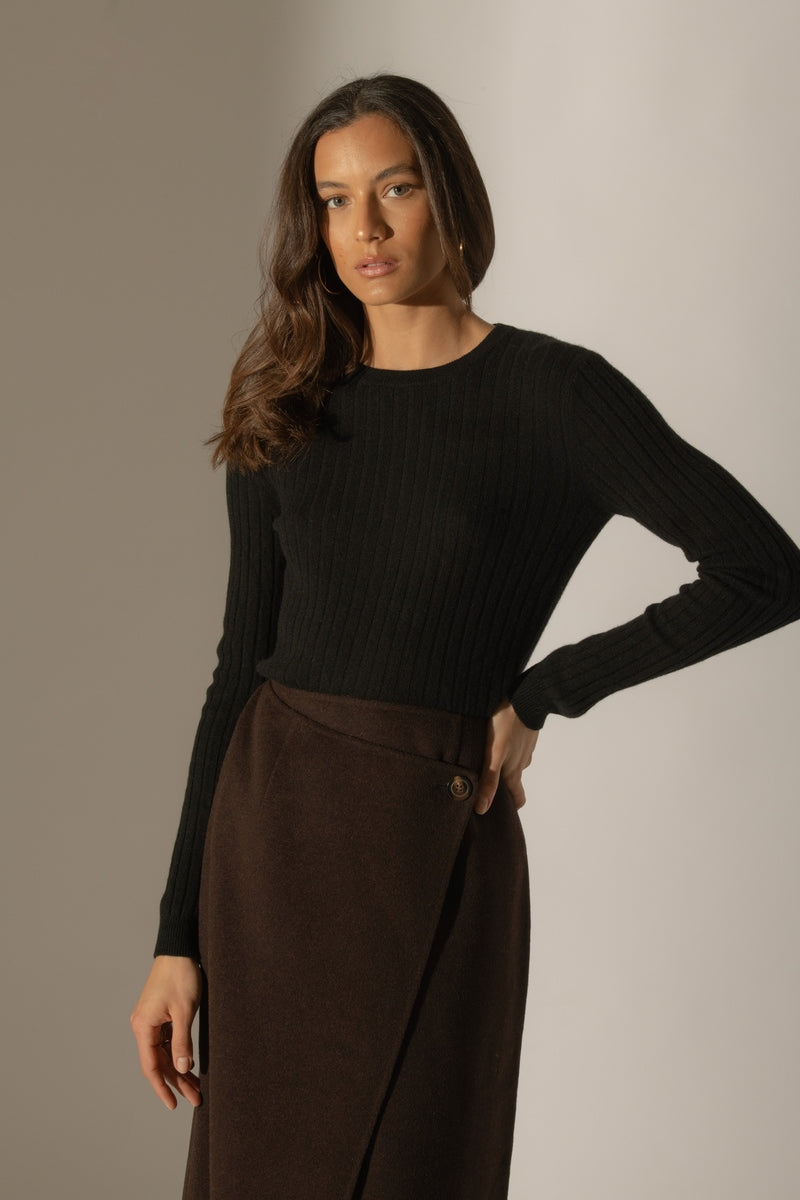 Round Neck Sweater - Kylie - Black