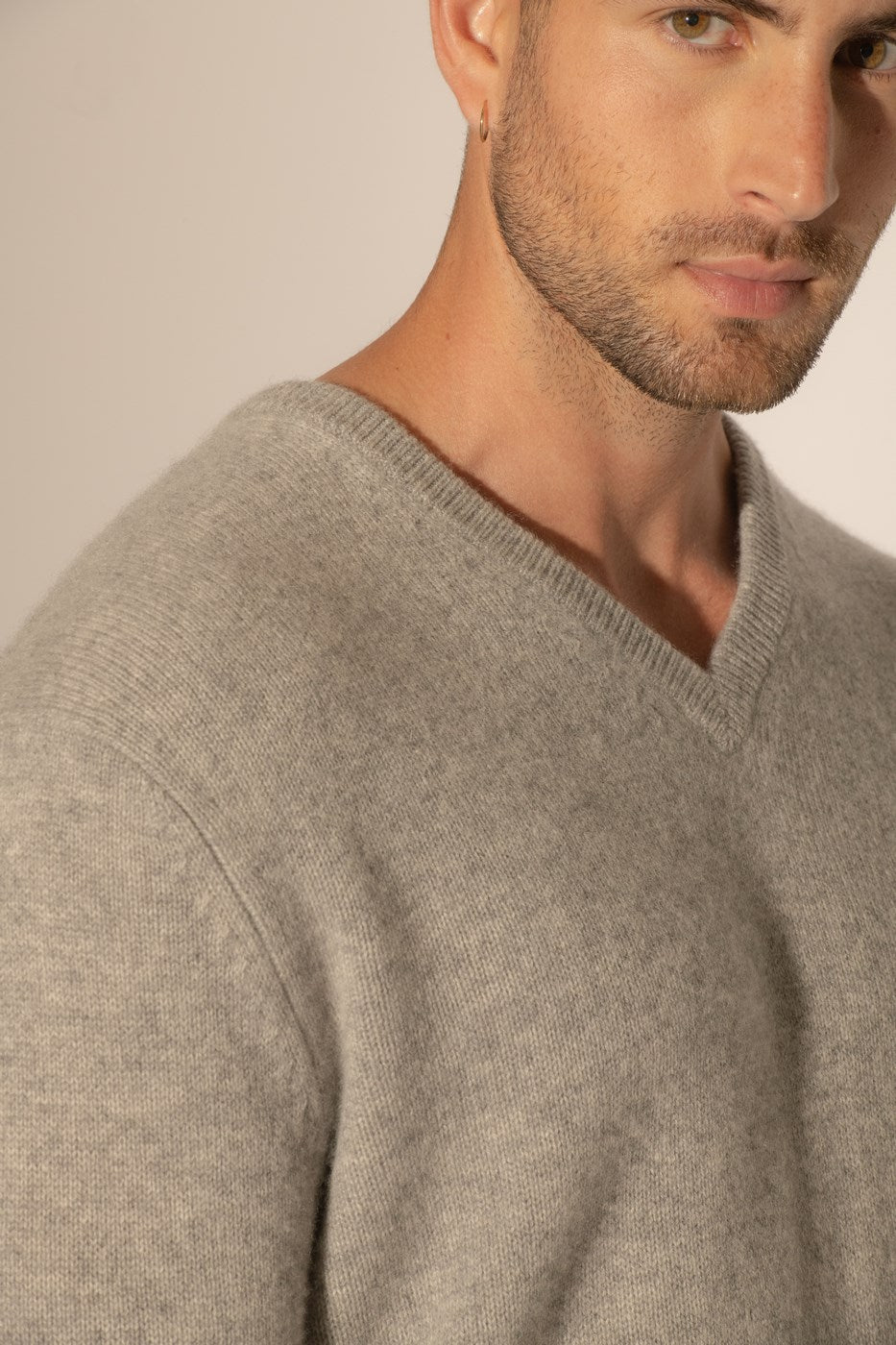 Pull Col V 4 Fils - Enzo - Nuage Chiné