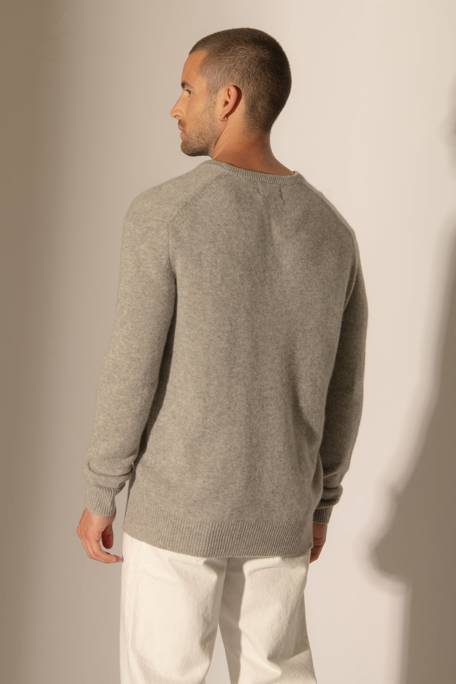 Pull Col V 4 Fils - Enzo - Nuage Chiné