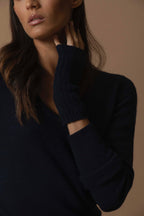 4-Ply V-Neck Jumper - Gaby - Navy