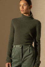 Pull Col Roulé 4 Fils - Willow - Kaki