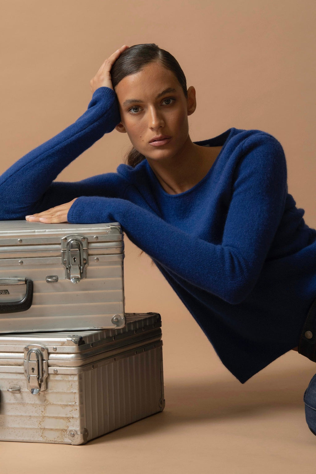 4-Ply Round Neck Jumper - Marya - Outremer