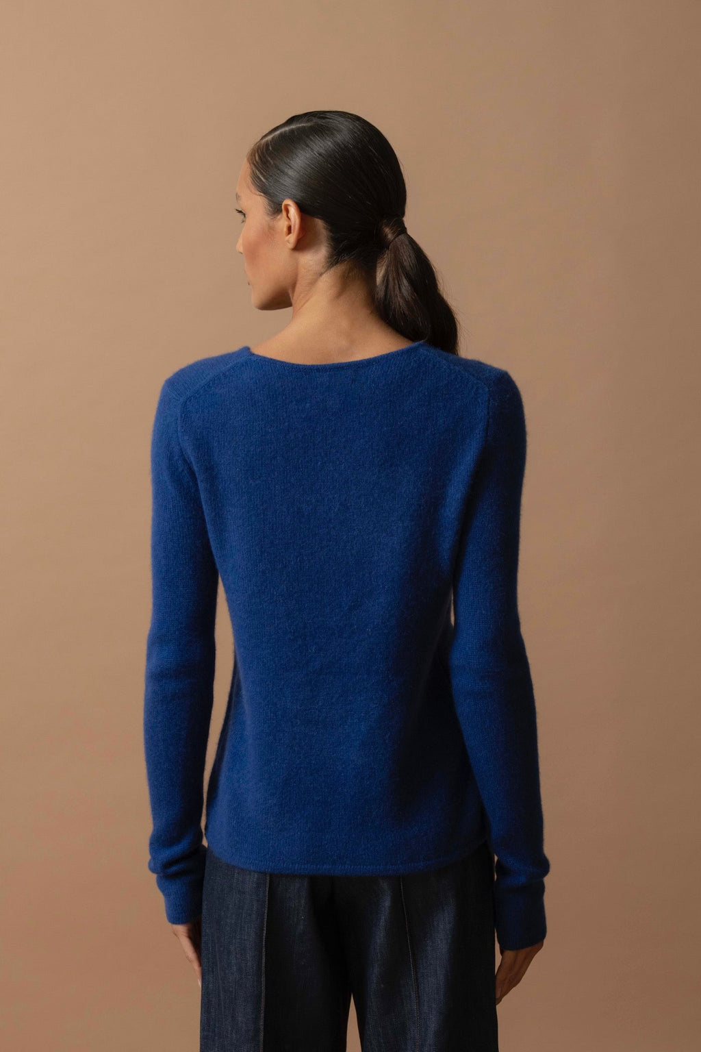 4-Ply Round Neck Jumper - Marya - Outremer