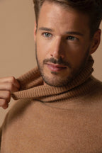 4-Ply Roll-Neck Jumper - Marius - Hazelnut