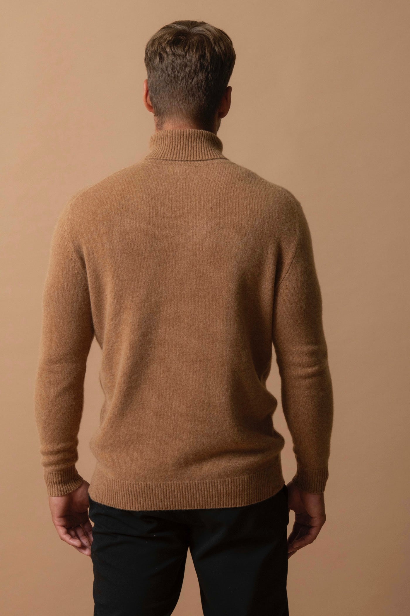 4-Ply Roll-Neck Jumper - Marius - Hazelnut