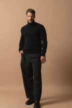 4-Ply Roll-Neck Jumper - Marius - Black