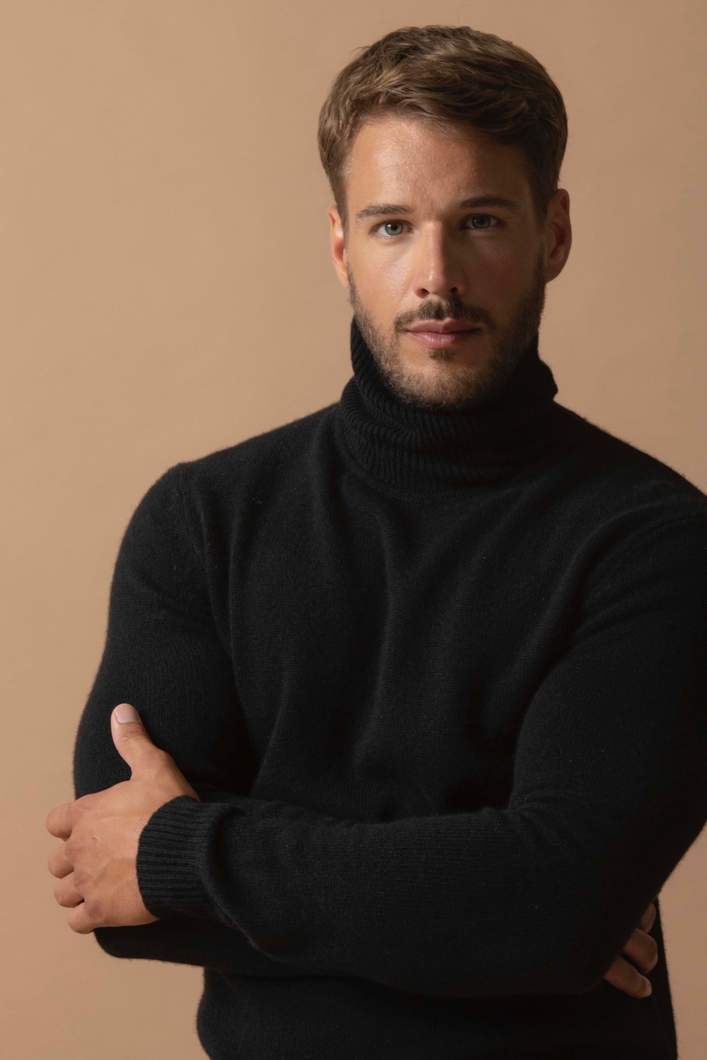4-Ply Roll-Neck Jumper - Marius - Black
