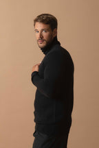Maglione Collo Alto 4 Fili Marius - Nero