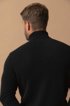 4-Ply Roll-Neck Jumper - Marius - Black