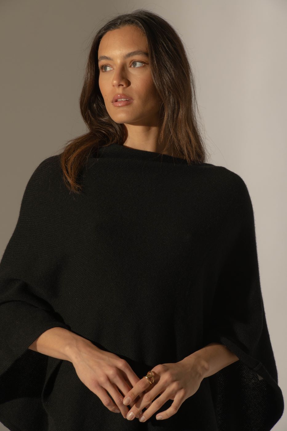 Poncho 4 Fils - Georgia - Noir