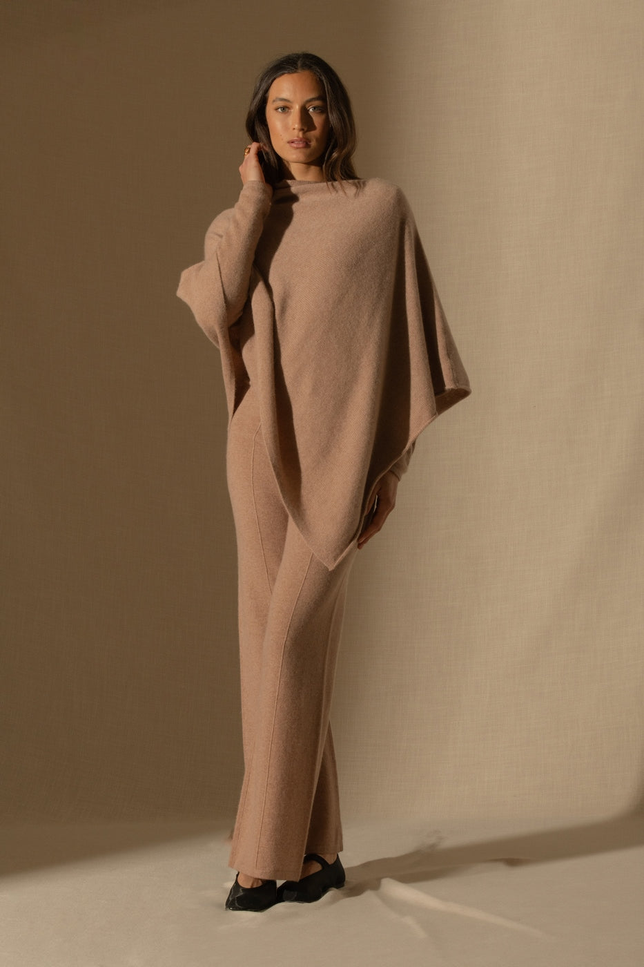 4-Ply Poncho - Georgia - Camel Heather