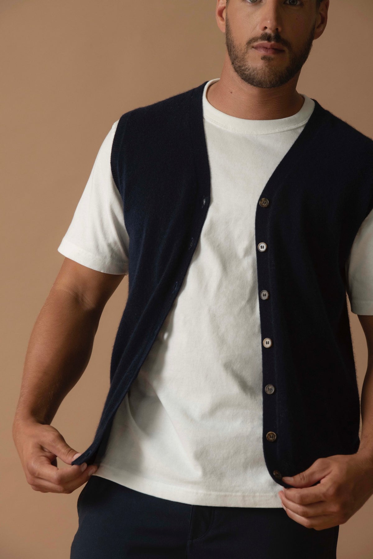 Mouwloos Vest Met V-Hals Arthur - Marine
