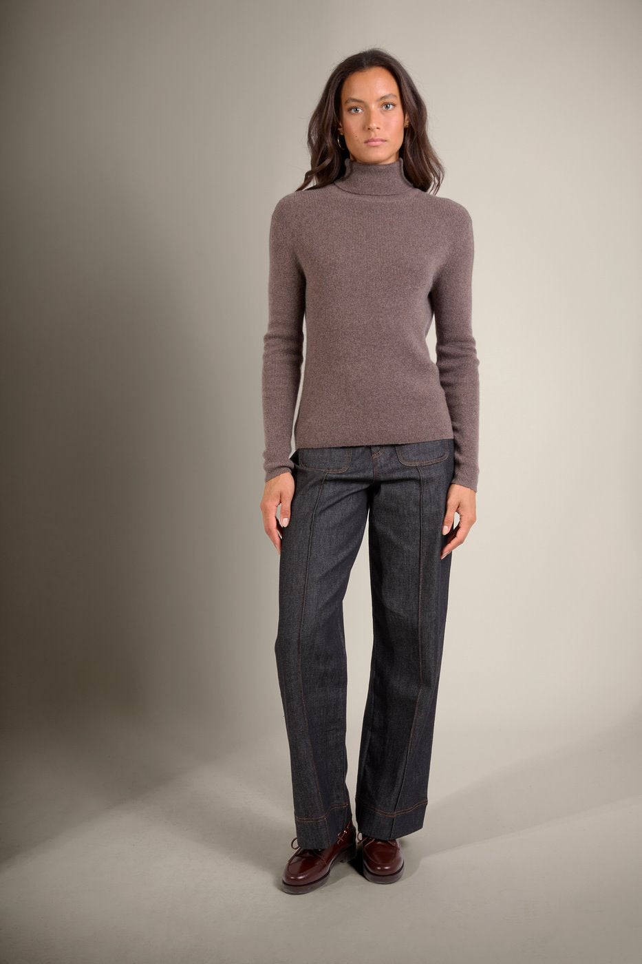 Turtleneck Sweater - Elly - Heather Taupe