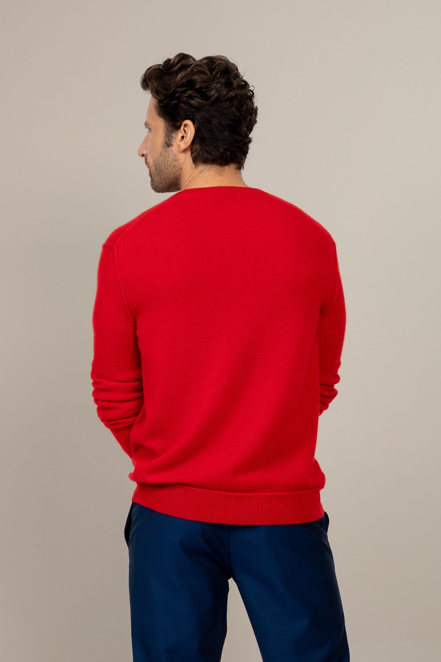 Pull Col V - Lorenzo - Rouge