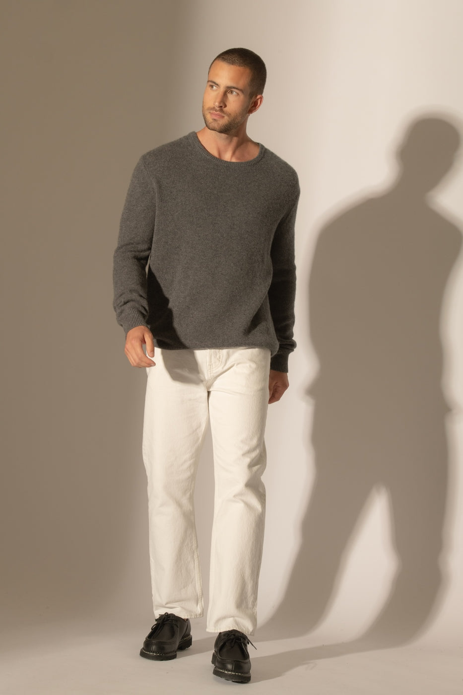 Maglione Girocollo 4 Fili Eden - Antracite Melange