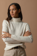 Maglione Collo Alto 4 Fili Willow - Neve