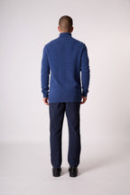 4-Ply Turtleneck Sweater - Marius - Ocean Heather