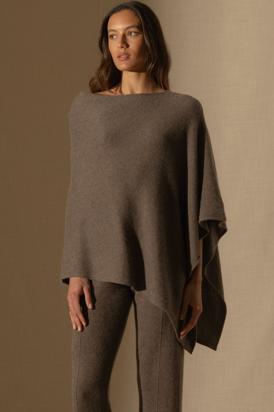 Poncho 4-Draads Georgia - Gemêleerd Taupe