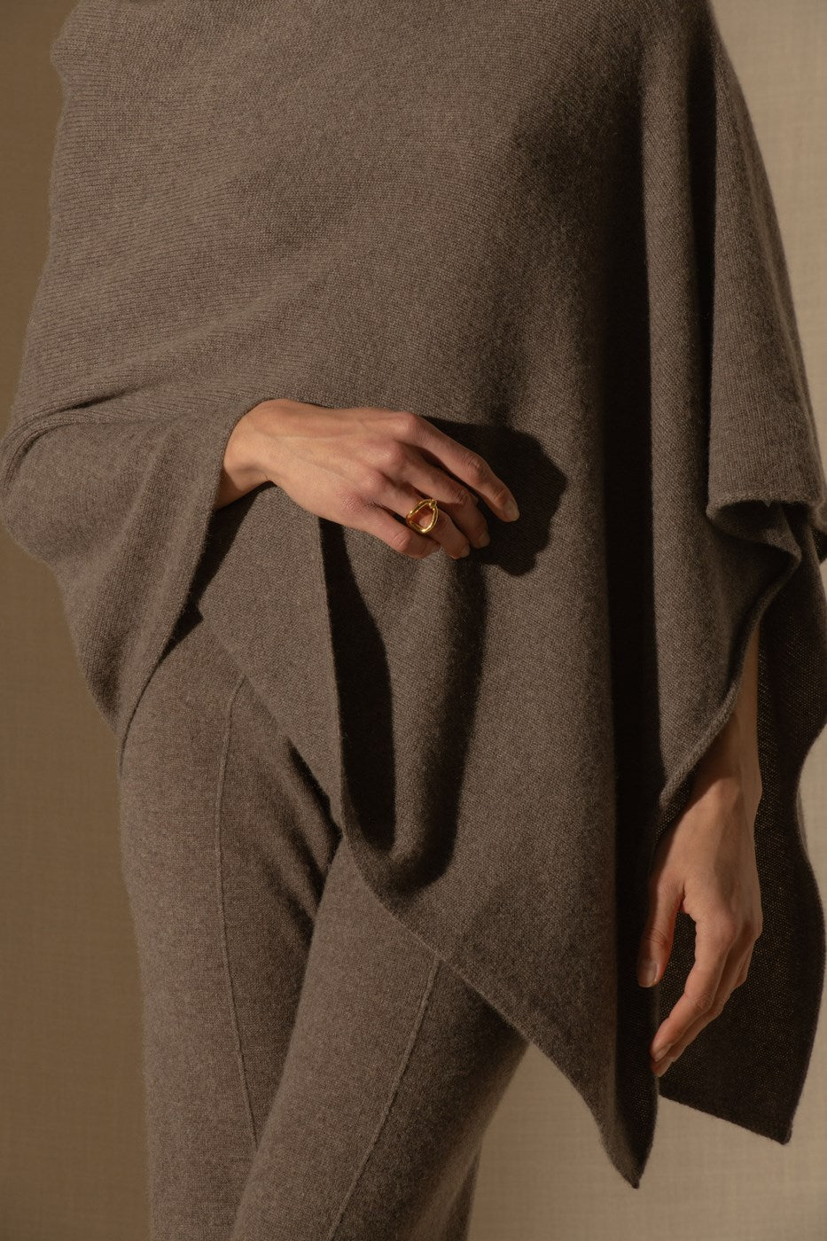 Poncho 4-Draads Georgia - Gemêleerd Taupe