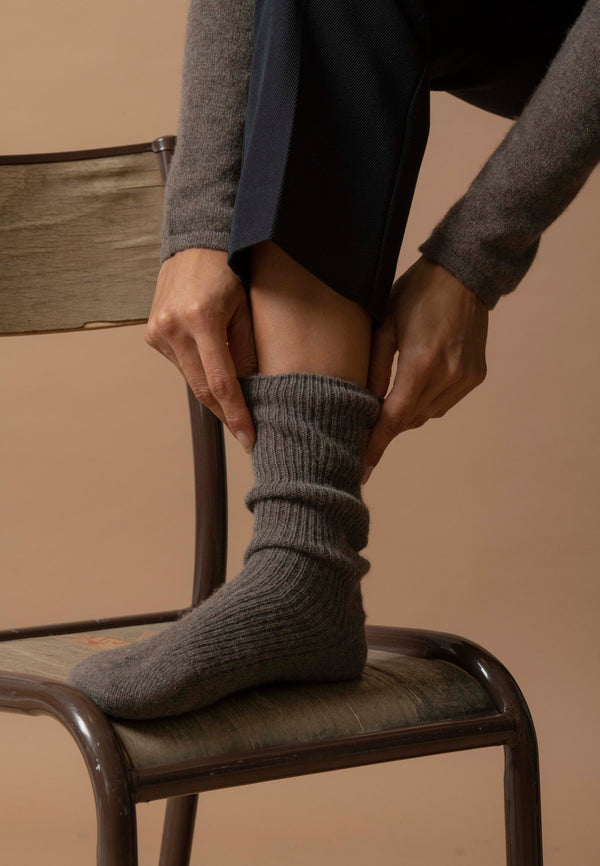 Chaussettes 4 Fils - Molilou - Taupe Chiné