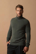 Pull Col Roulé Trevor - Kaki Chiné