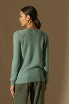 Pull Col Rond - Wilma - Vert Chiné