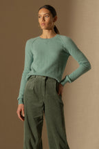 Pull Col Rond Wilma - Vert Chiné