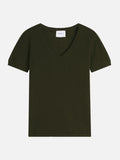 T-Shirt Col V Efimia - Kaki