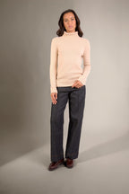 4-Ply Turtleneck Sweater - Willow - Beige