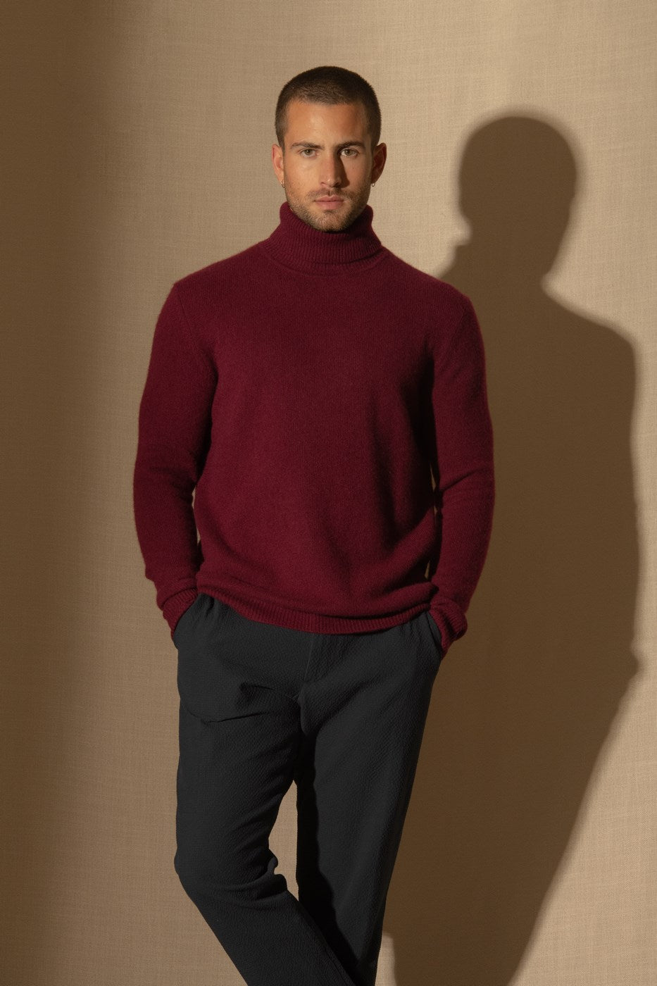 Pull Col Roulé 4 Fils - Marius - Bordeaux