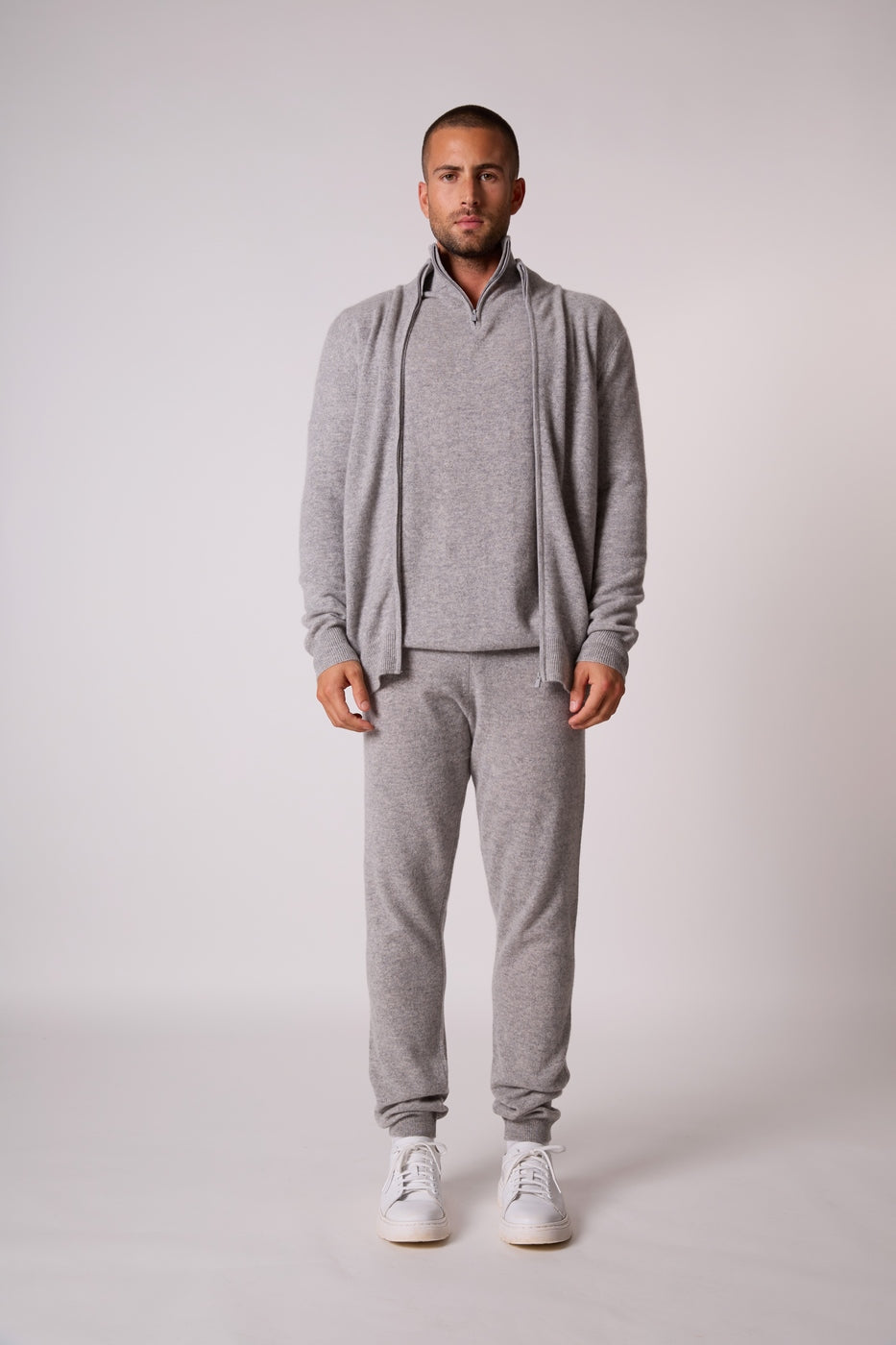 Gilet Zippé Col Montant - Cody - Nuage Chiné