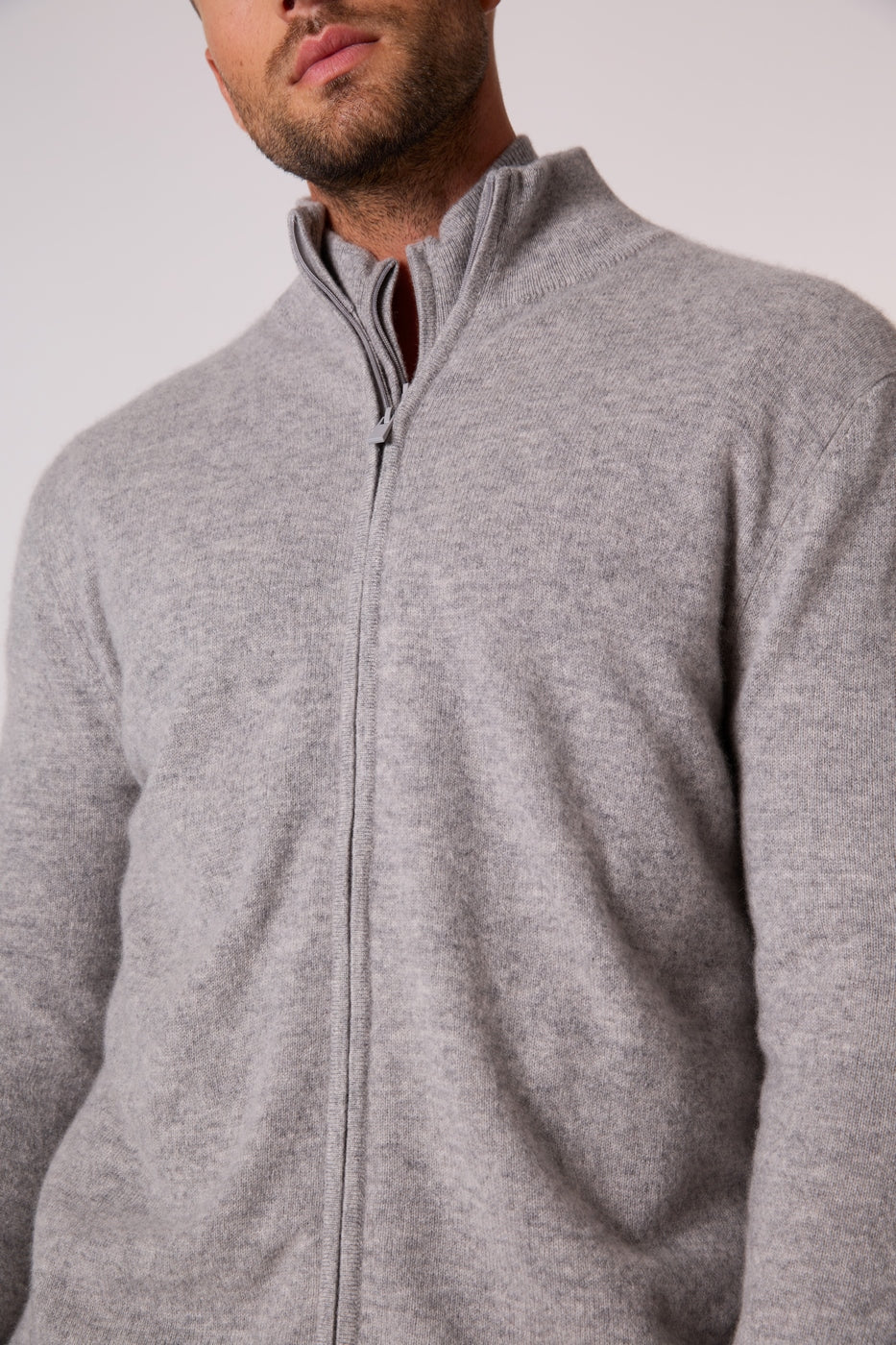 Gilet Zippé Col Montant - Cody - Nuage Chiné